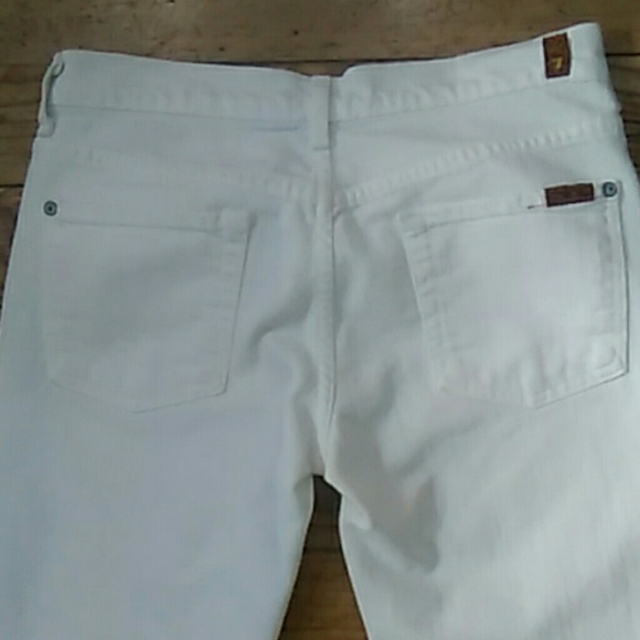 Pre-owned 7 for All Mankind White Capri Jeans - Picture 4 of 8